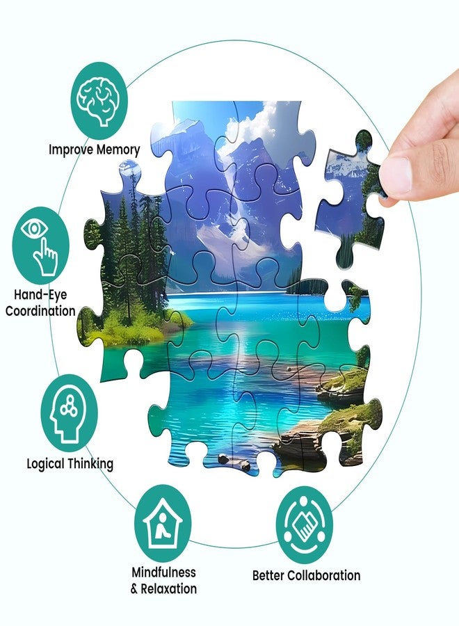 WSCXSC 500 Pieces Puzzles for Adult Jigsaw Puzzle 500 Piece Puzzle Elderly Puzzle Mountain Forest Lake Puzzles Gift for Mom Dad Family Friend Family Activity Games Home Decor Wall Art 20.5x15IN - Image 5